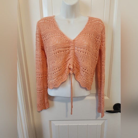 Ultra Flirt Juniors' Ruched Knit Sweater - For Macy's Size Small | Like New - Picture 2 of 6